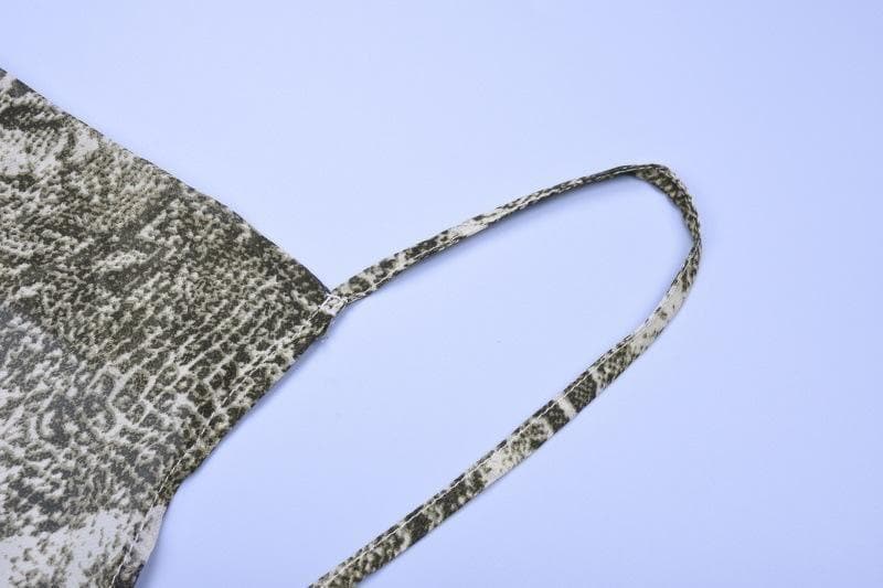 Halibuy Cowl neck open back snake print slit sheer maxi dress - View 4