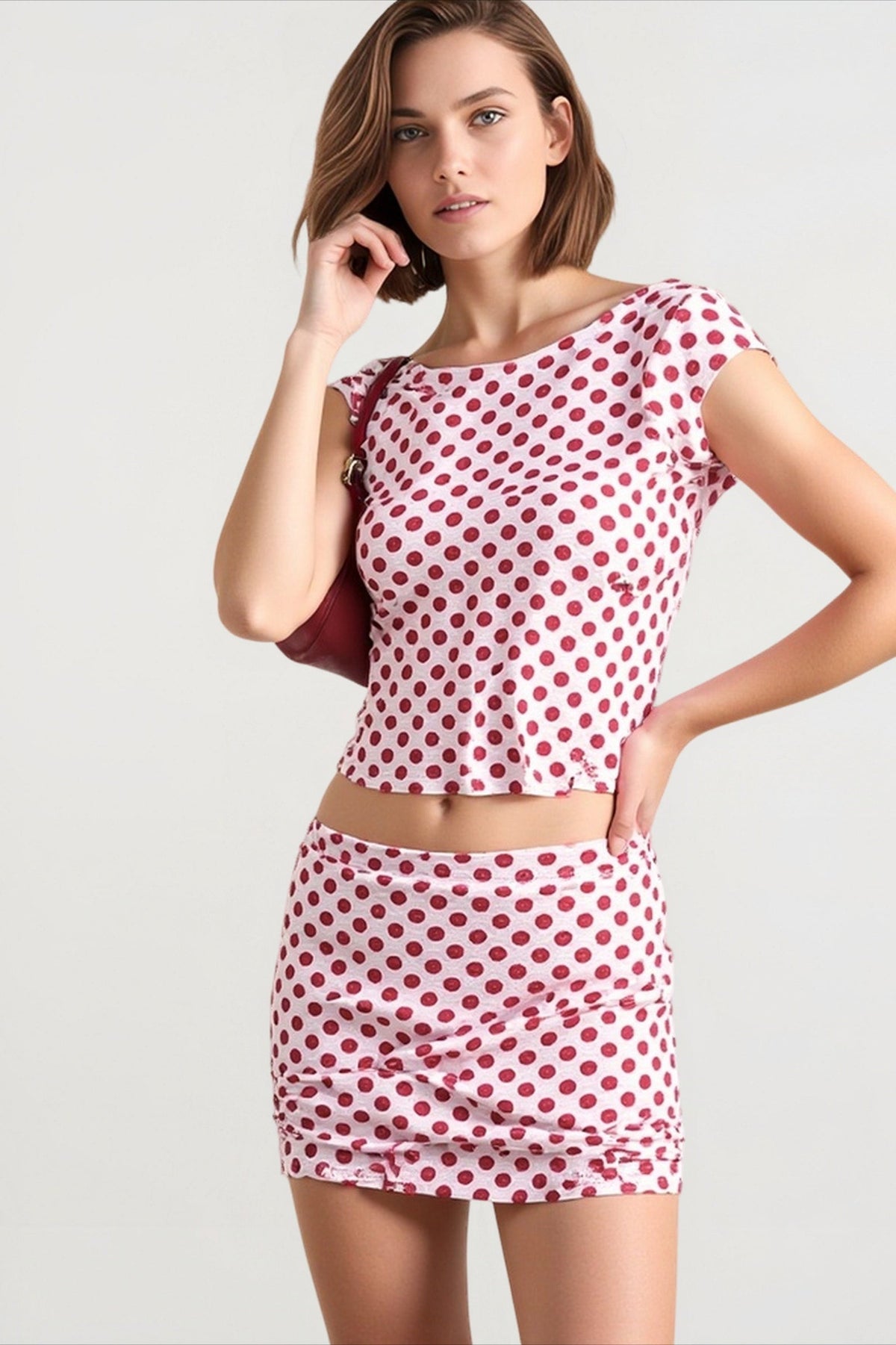 Polka Dot Crop Dolman Vacation Set