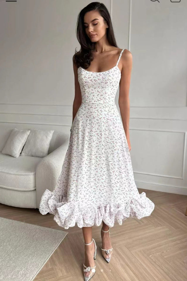 Flounce Bustier Midi Dress in Pink - View 12