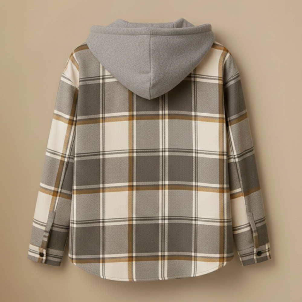 Plaid Sherpa Hooded Button Front Shacket 17