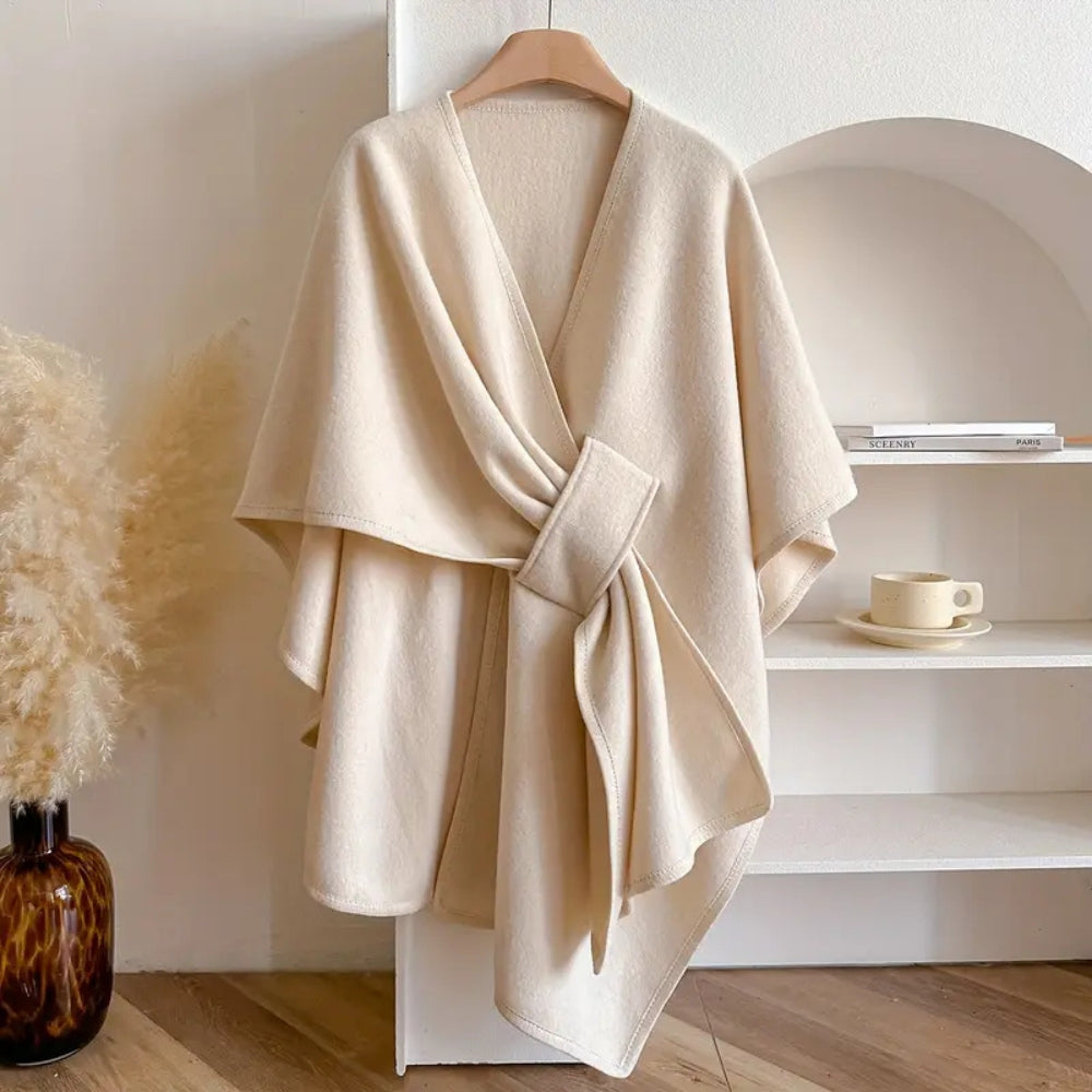 Open Front Draped Wrap Poncho Cape 5