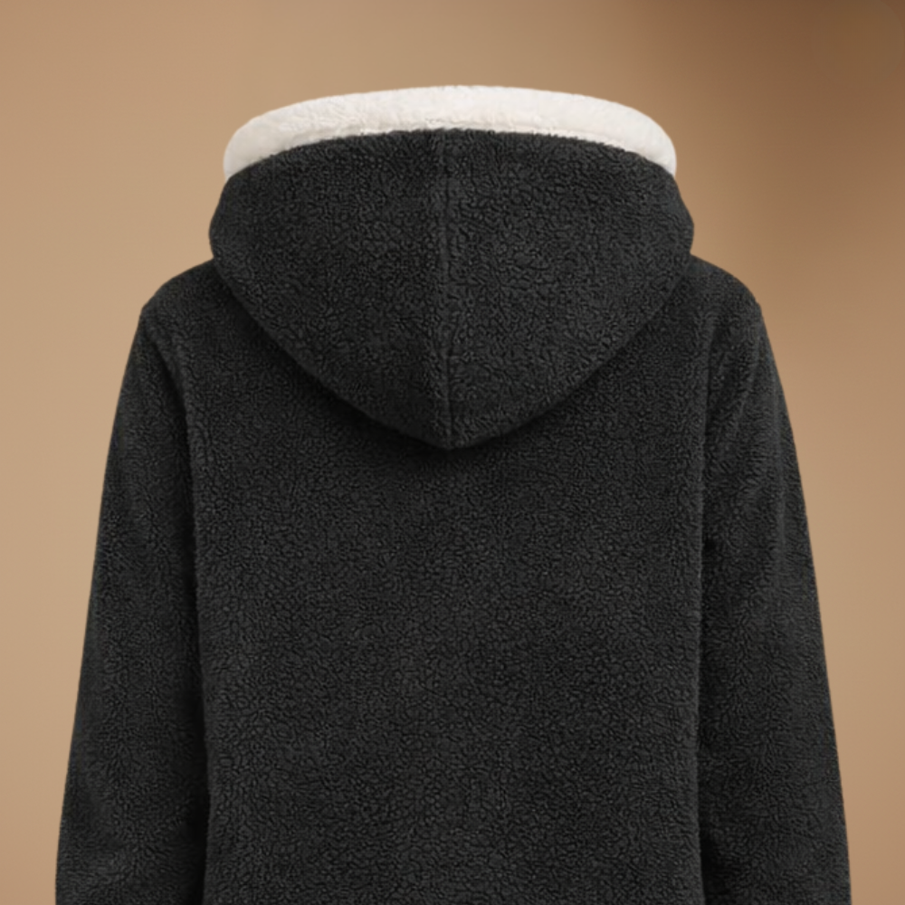 Hooded Zip Front Sherpa Fleece Jacket 26