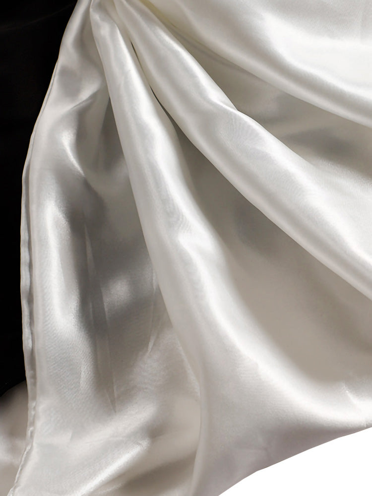 Bow Satin Off Shoulder Dress - View 6