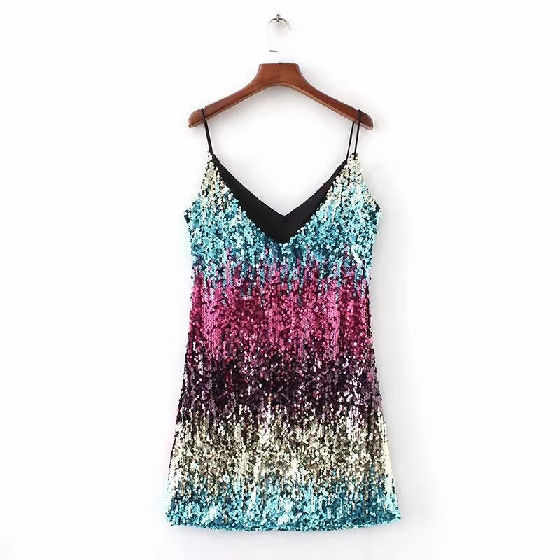 Sequin Bandage Bodycon Cocktail Mini Dress - View 4