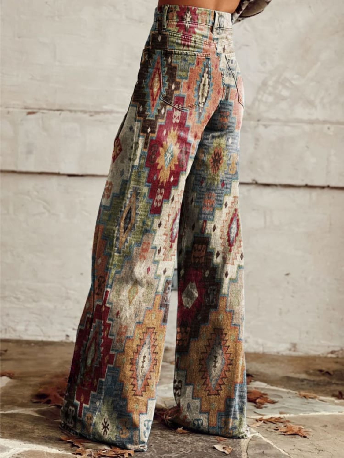 Aztec Print High Waist Wide Leg Pants 2