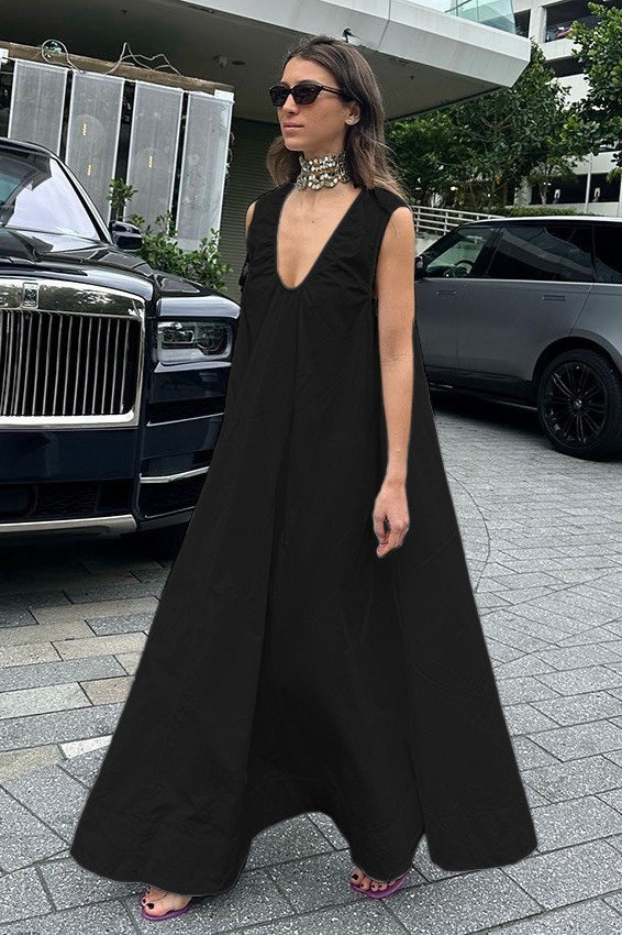 Deep V-Neck Dress