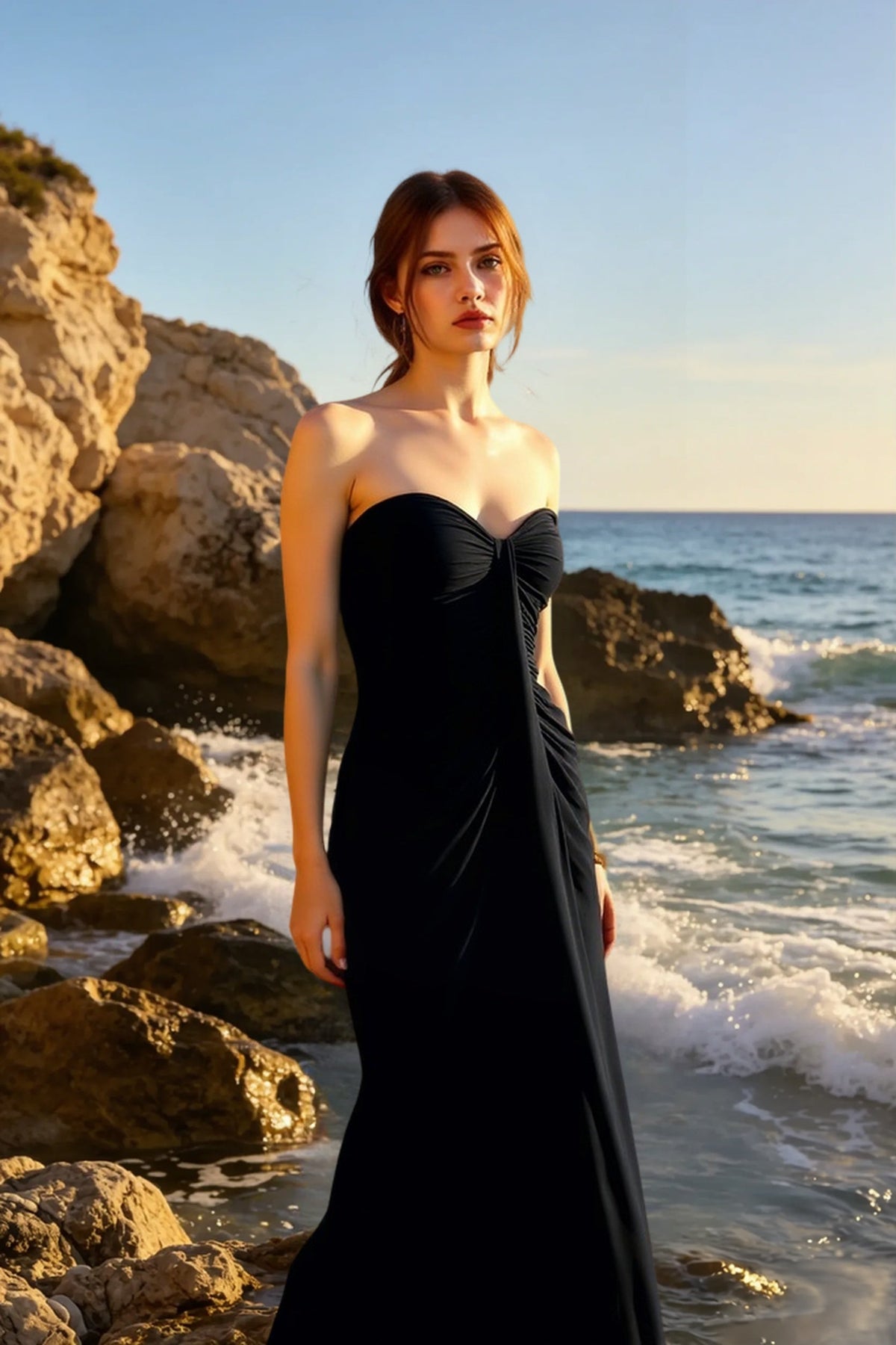 Strapless Sweetheart Ruched Column Maxi Dress 5
