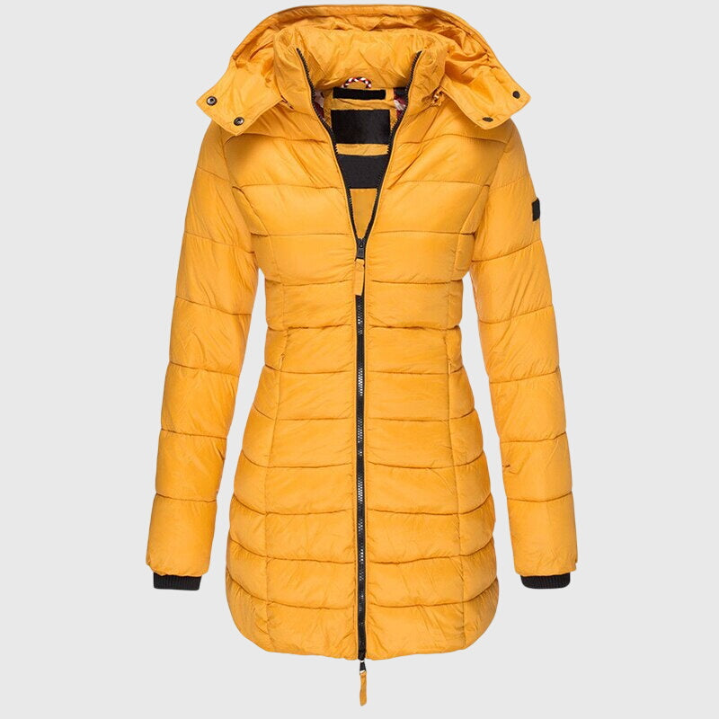 Hooded Zip Front Longline Puffer Jacket 6