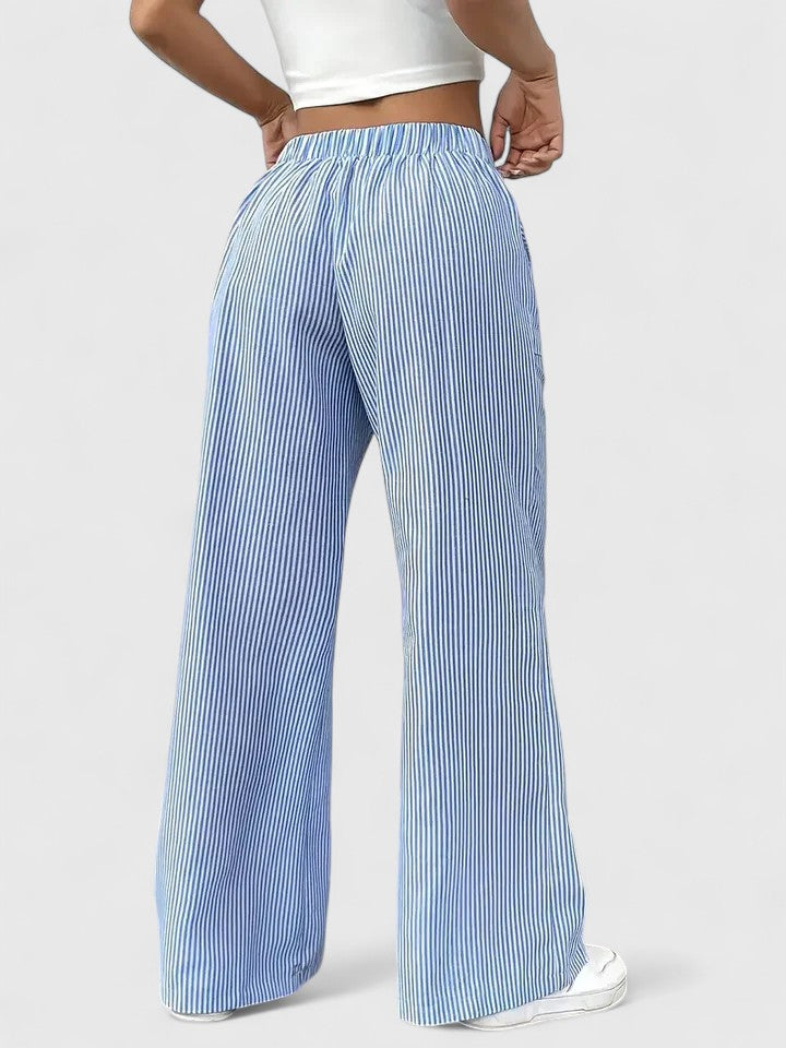 High Waist Striped Wide Leg Pants 11