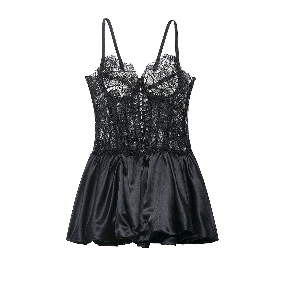 Women Clothing High Grade Hooded Sexy Boning Corset Lace Dress
