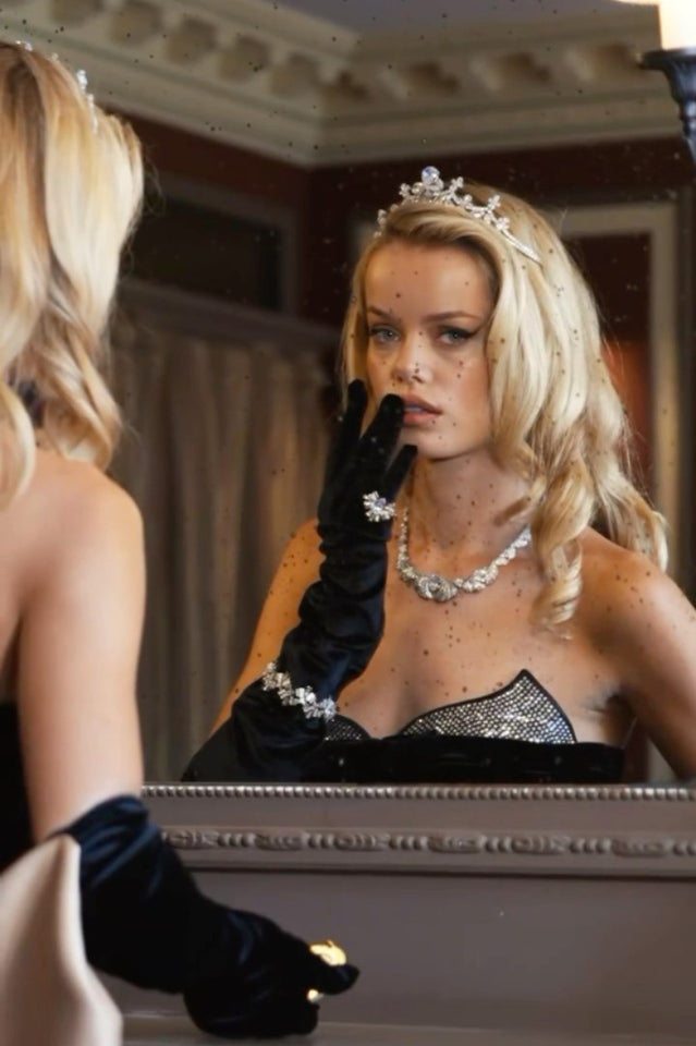 Strapless Embellished Maxi Velvet Dress - View 9