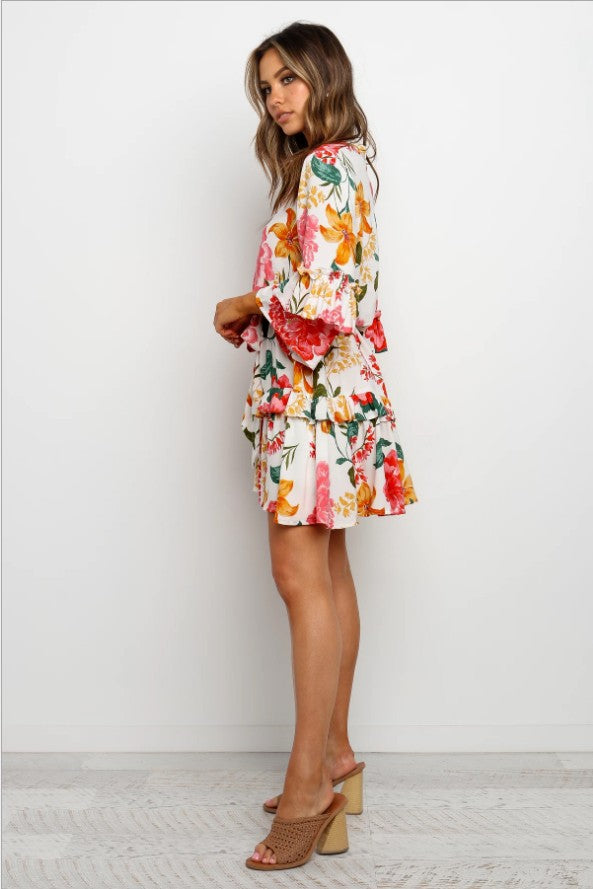 Satin Ruffle Maxi Dress - View 2