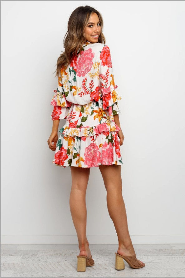 Satin Ruffle Maxi Dress - View 3