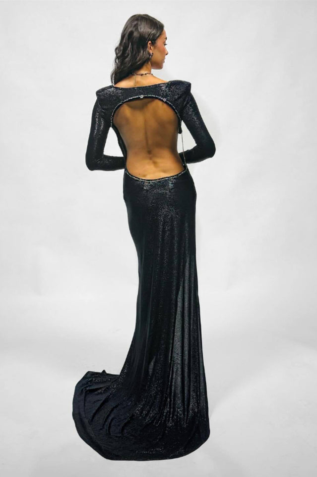 Cut Out Backless Gown