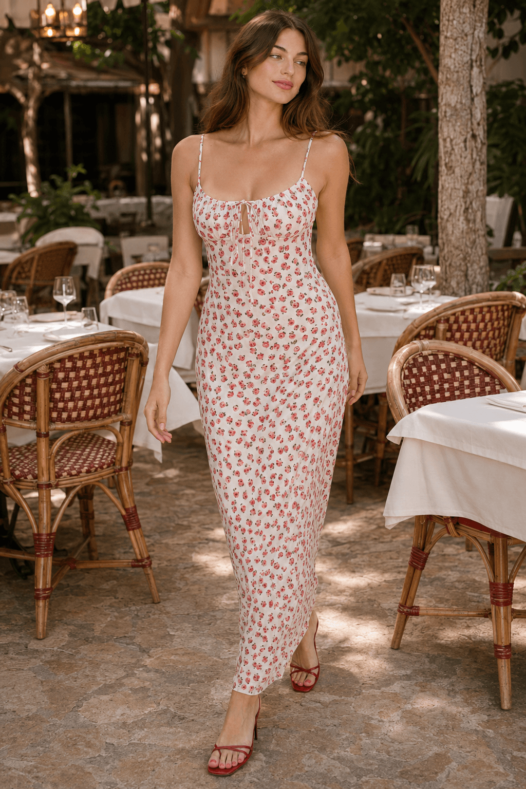 Backless Floral Dress