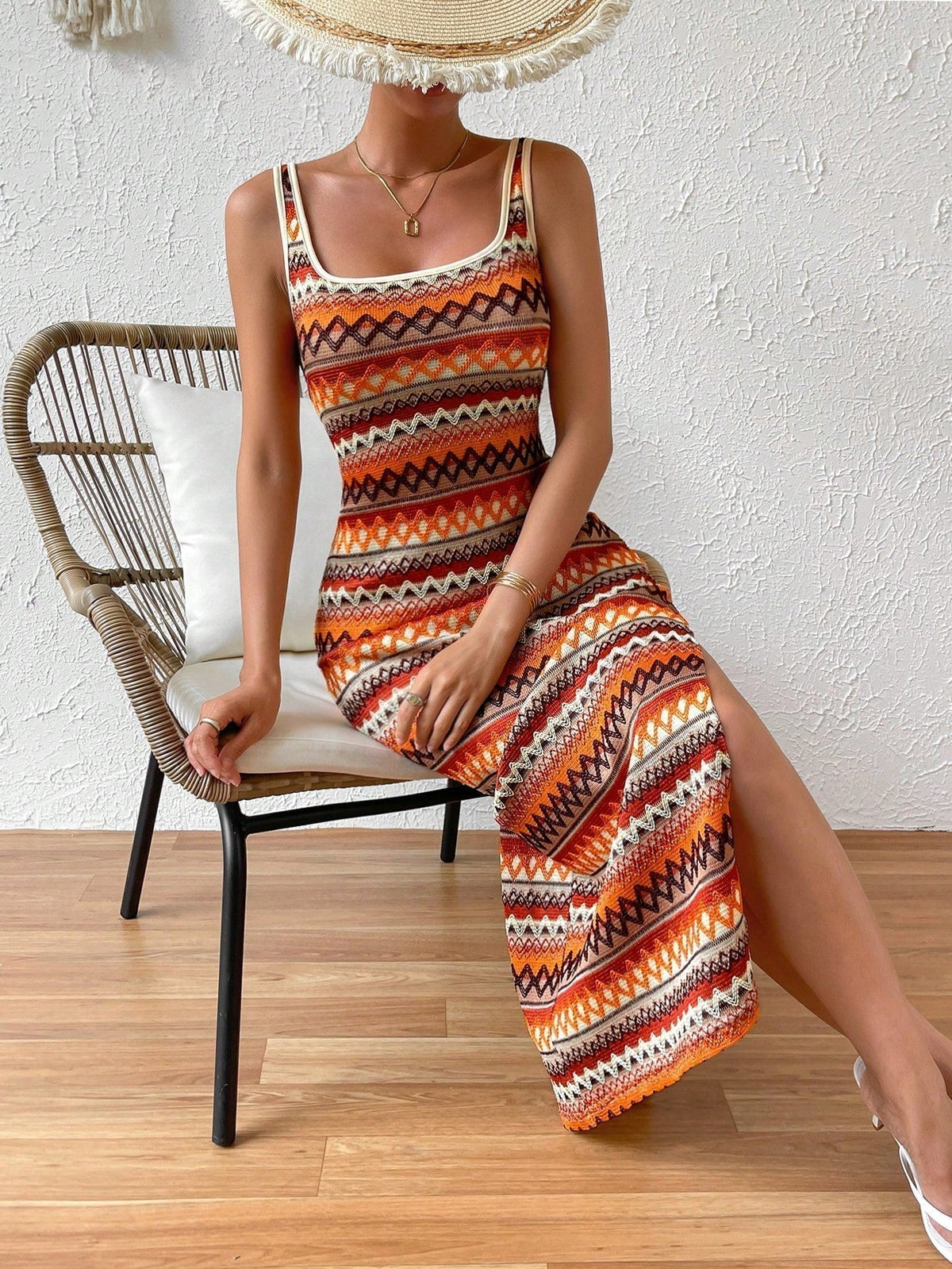 Chiffon Sweetheart Long Sleeve Tiered Maxi Dress - View 6