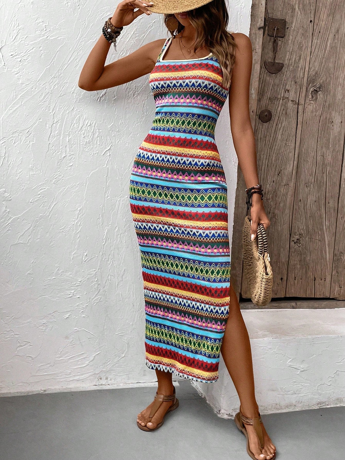 Chiffon Sweetheart Long Sleeve Tiered Maxi Dress - View 5
