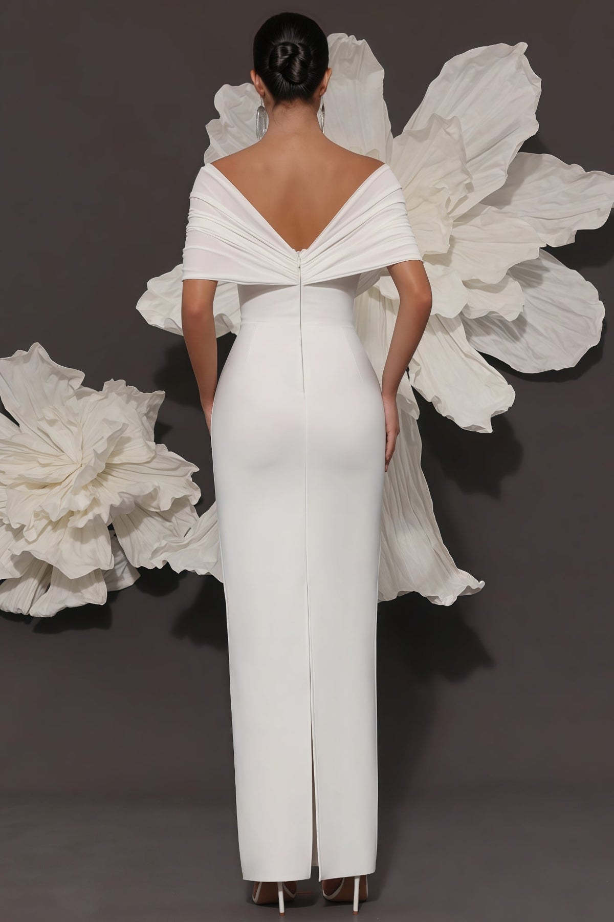 Oonan White Strapless Mesh Midi Dress - View 5