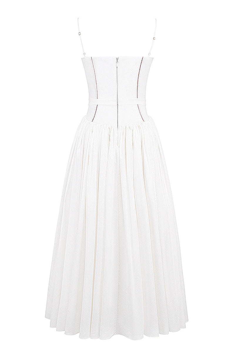 Patchwork Sling V-Neck A-Line Midi Dress - View 11