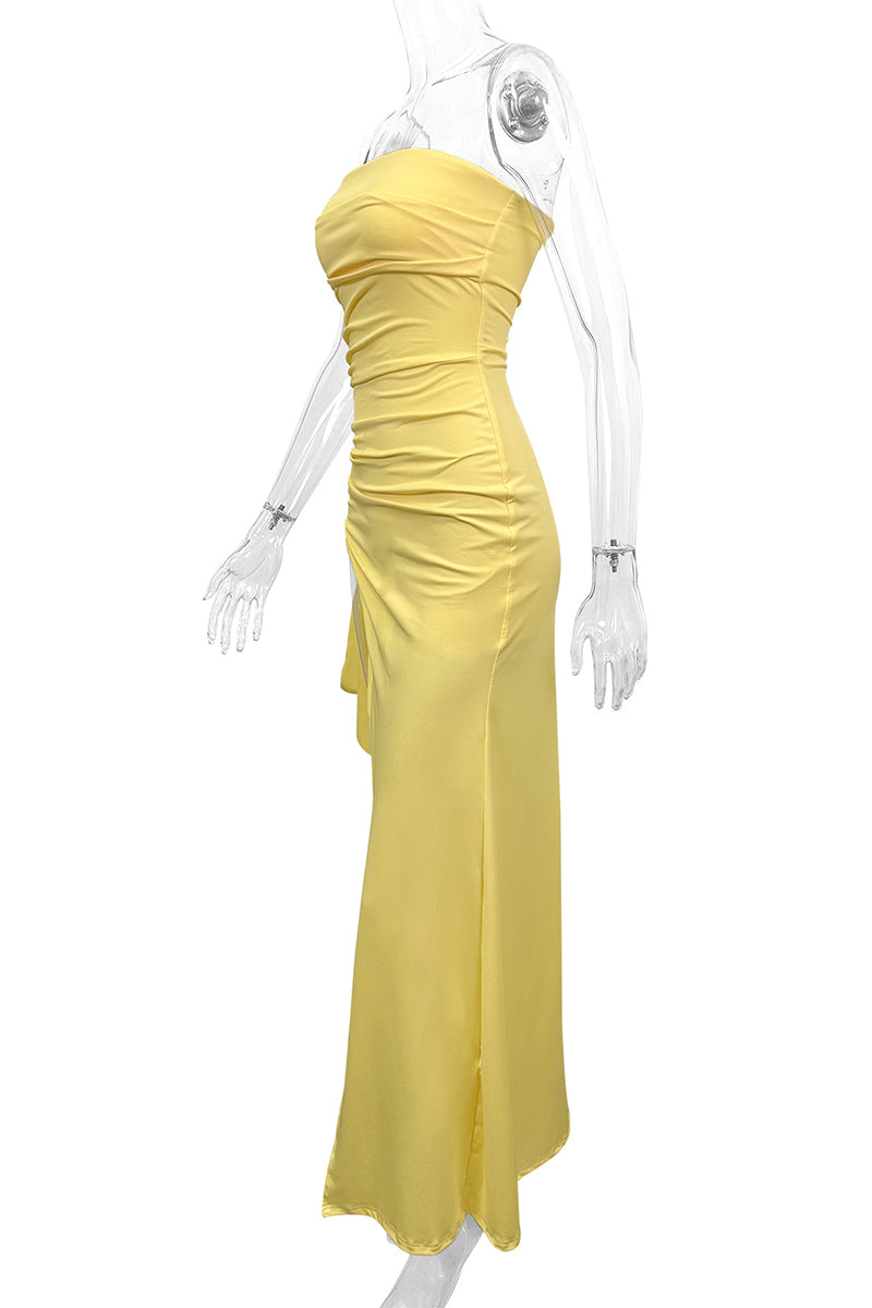 Satin Deep V-Neck Long Sleeve Bodycon Maxi Dress - View 10