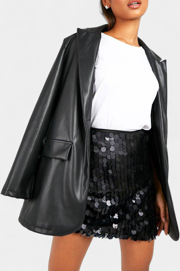 Paillette Sequin High Waist Mini Skirt 4