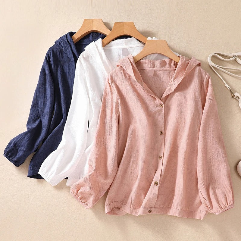 Hooded Button Front Long Sleeve Shirt 4