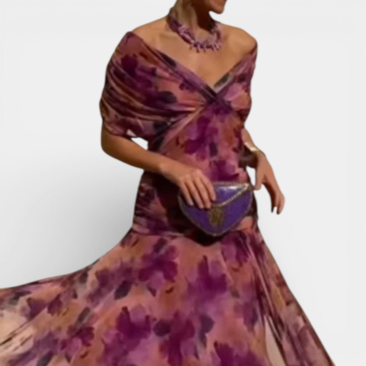 Surplice V-Neck Short Sleeve Ruched Waist Mesh Maxi Dress 12