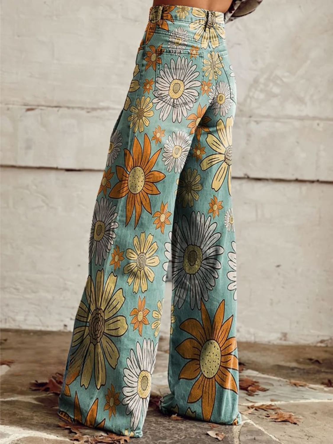 Floral Print High Waist Wide Leg Pants 2