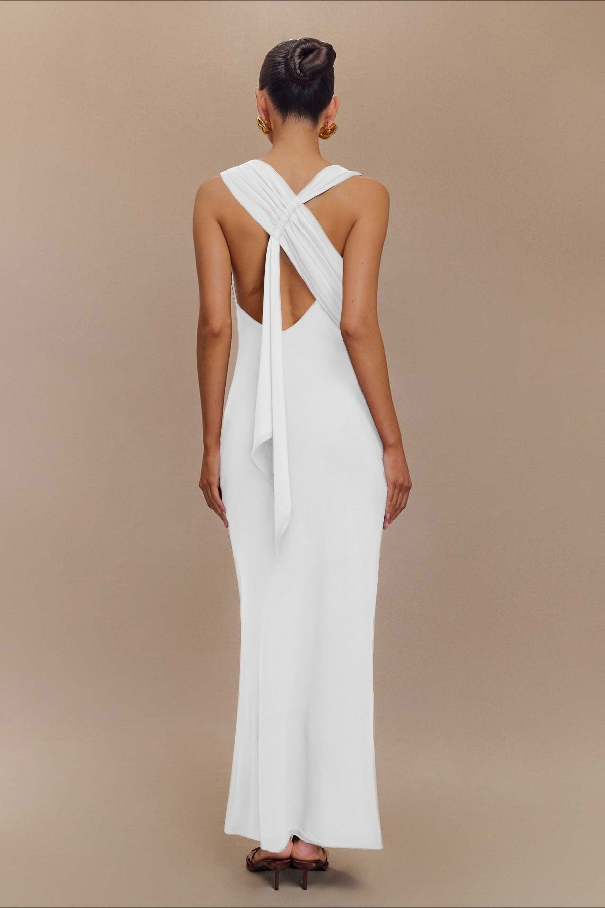 Sleeveless High Neck Column Bodycon Maxi Party Gown - View 8