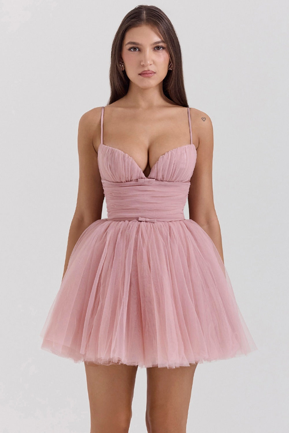 Chiffon Lace-up Backless Cocktail Dress - View 4
