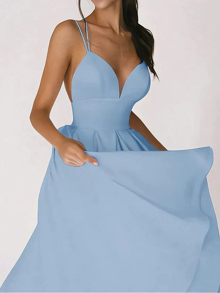 Sleeveless Crisscross Strap Open Back Fit and Flare A-Line Midi Dress - View 5