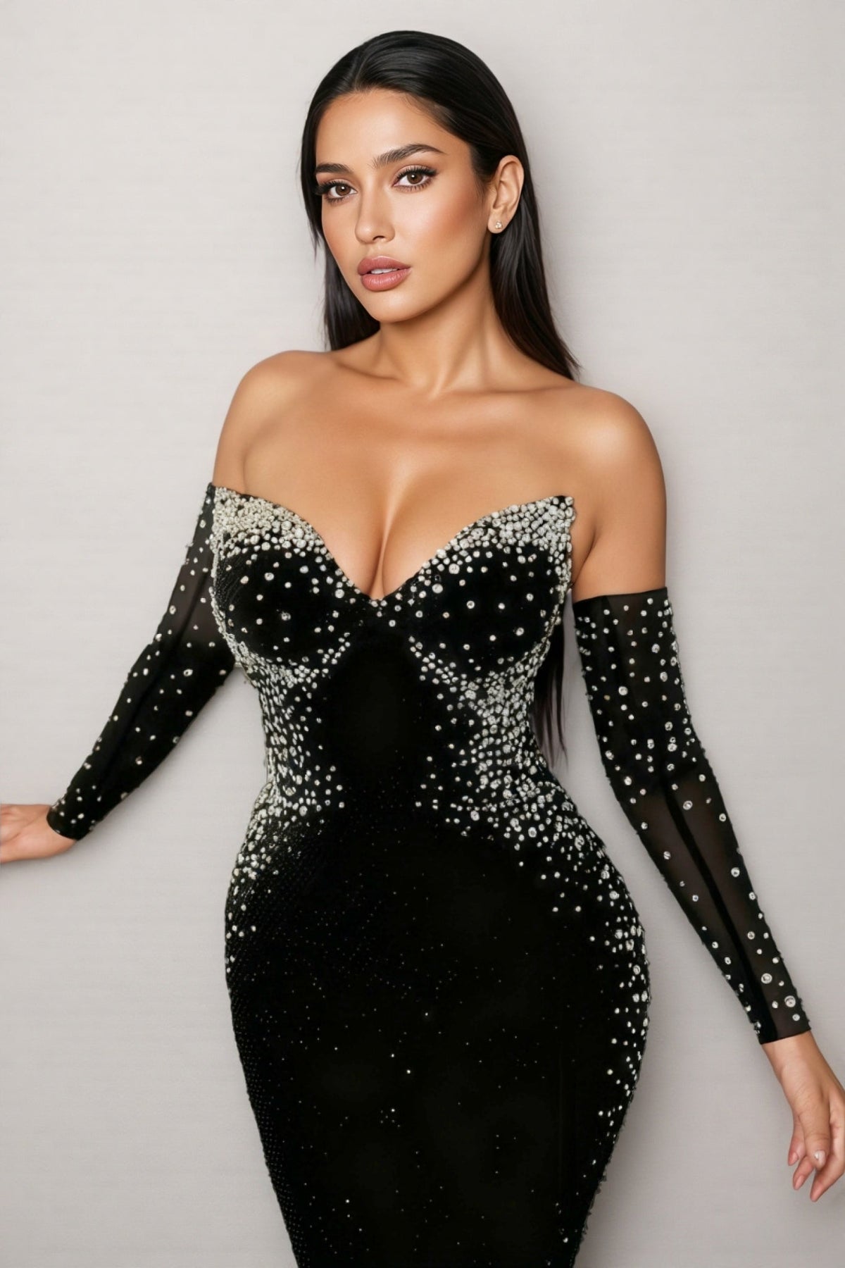 Rhinestone Gradient Strapless Sweetheart Mermaid Maxi Gown - View 5