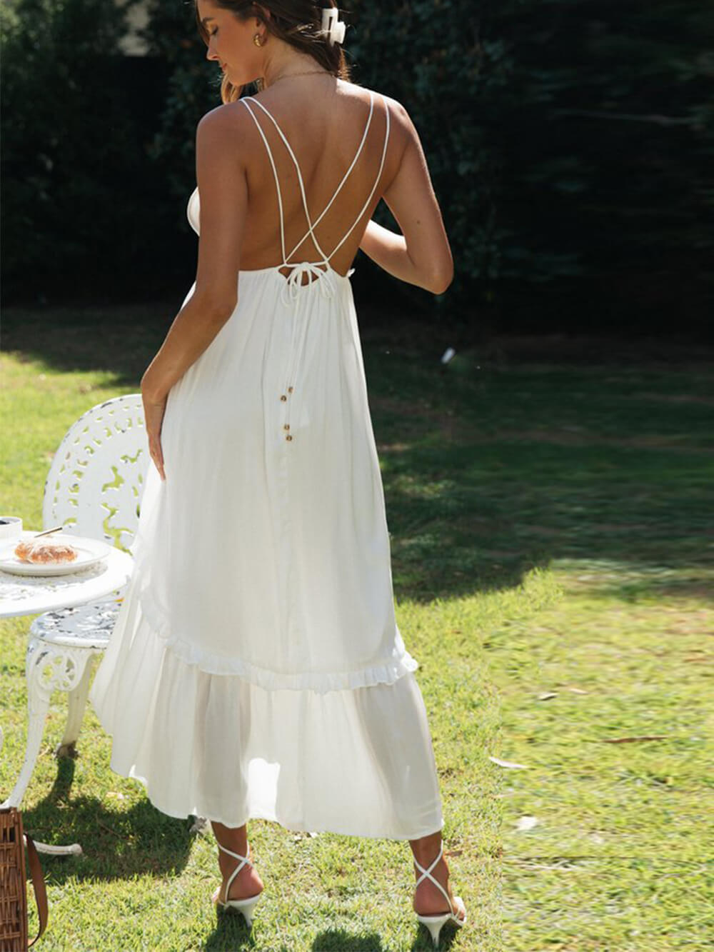 Chiffon Ruffle Midi Dress - View 2