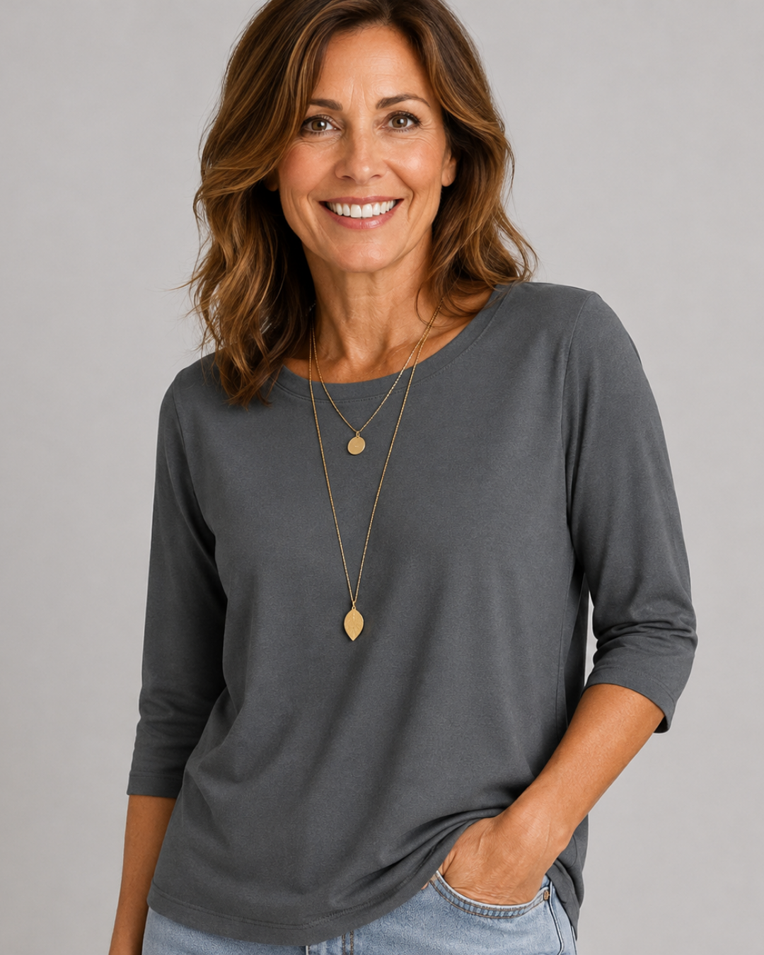 Round Neck Half Sleeve Drop Shoulder Tee 5