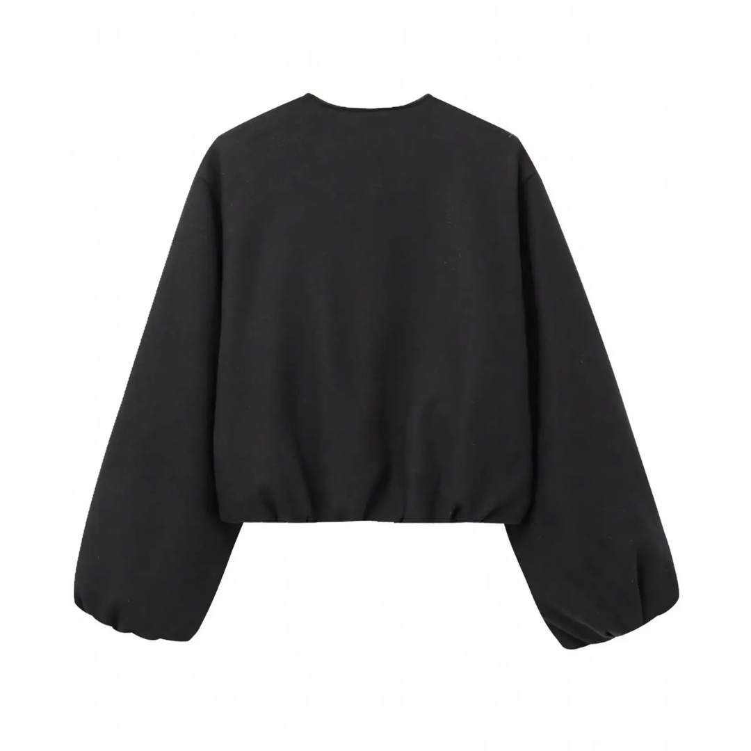 Zip Front Cropped Bomber Jacket 3