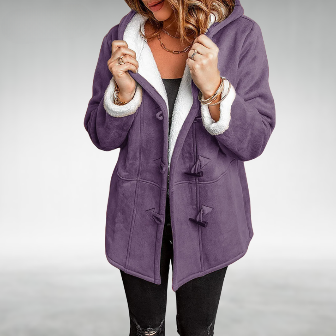 Hooded Sherpa Lined Toggle Faux Suede Jacket 6