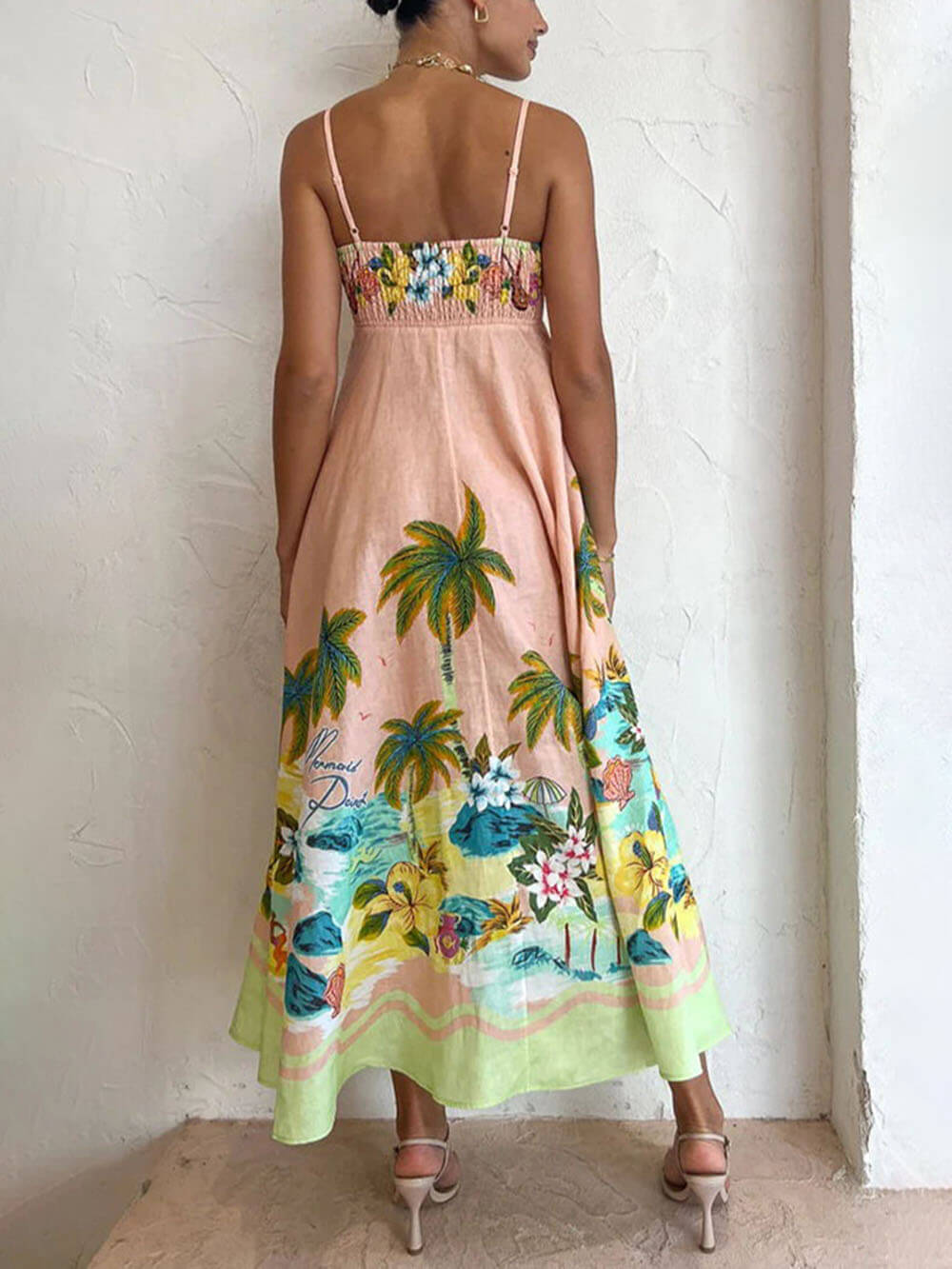 Sling Printed Midi Dress