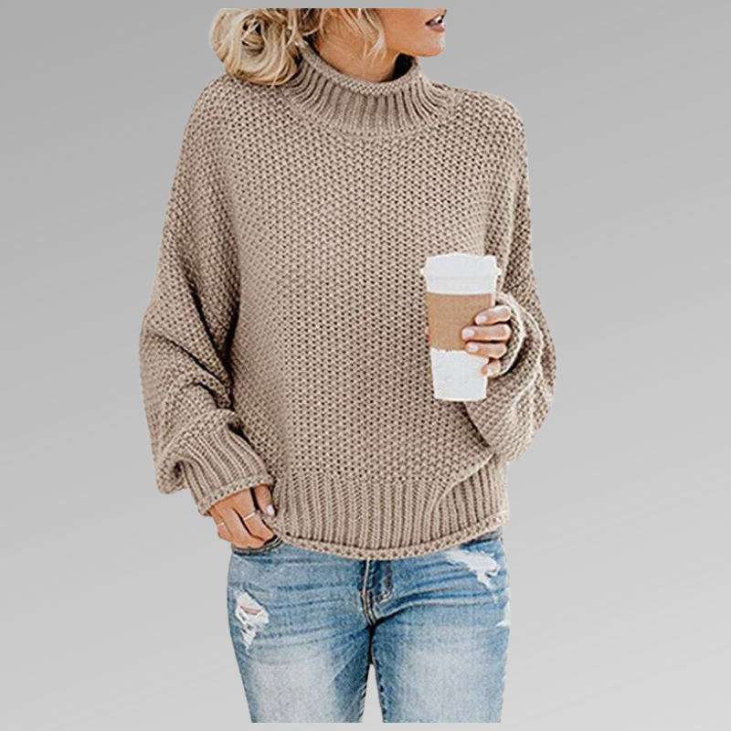 Turtleneck Long Sleeve Chunky Knit Sweater 9