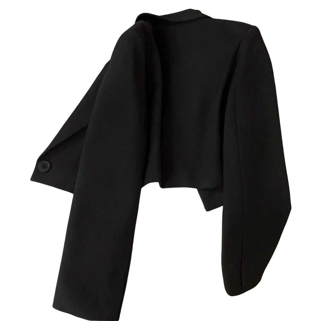Notch Lapel Single Button Cropped Blazer 2