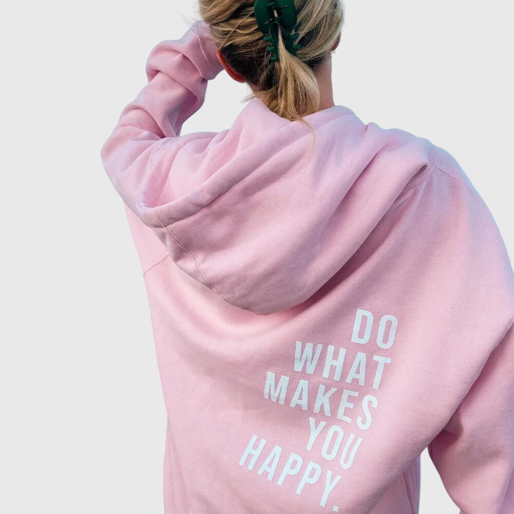 Slogan Print Drawstring Oversized Hoodie
