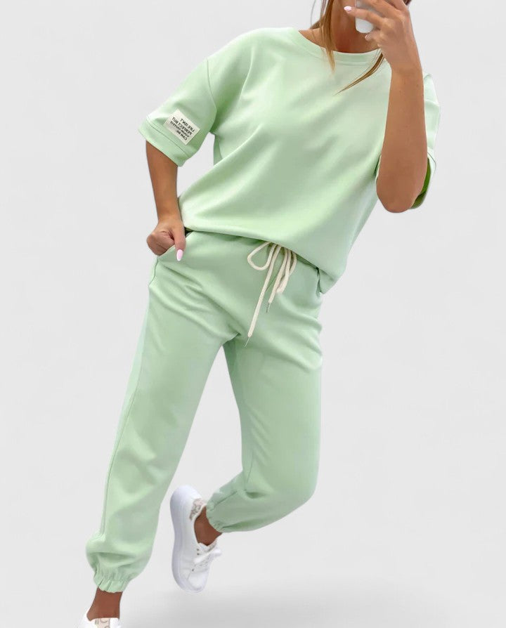 Short Sleeve Tee and Drawstring Jogger Two Piece Set 2