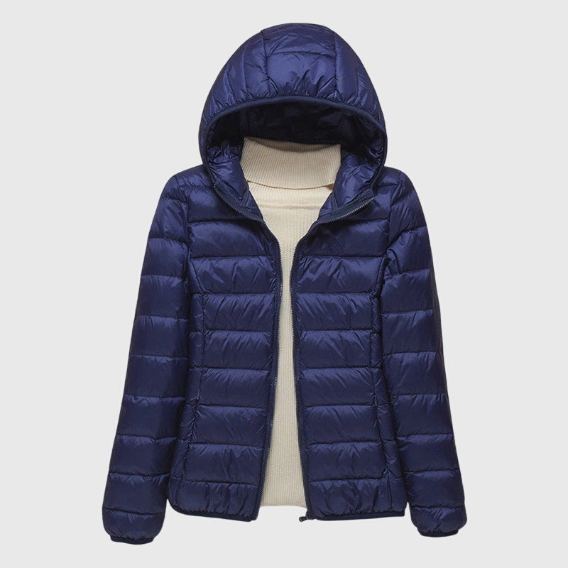Hooded Zip Front Lightweight Quilted Puffer Jacket 4