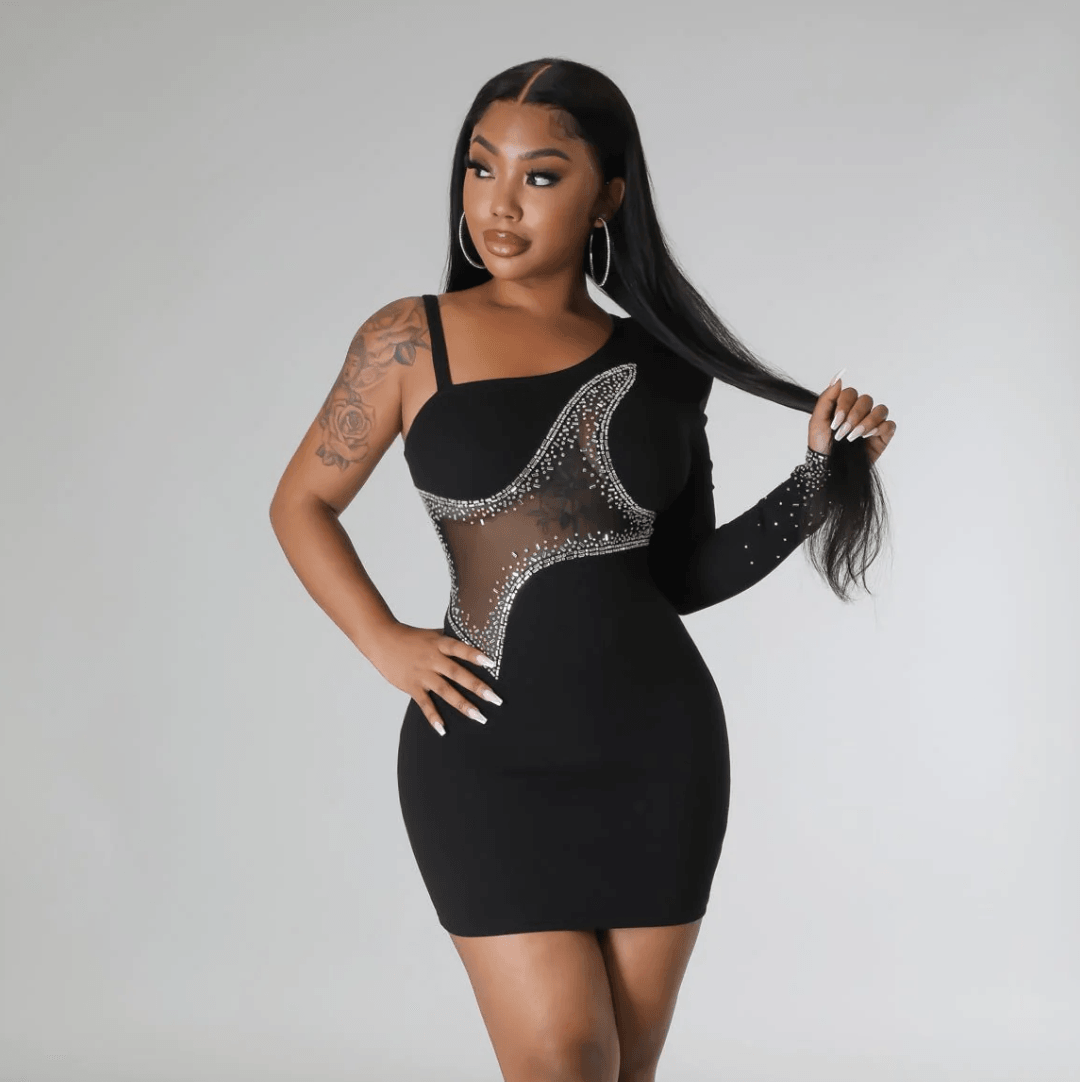 Destination Mesh Bandage Mini Dress - View 5