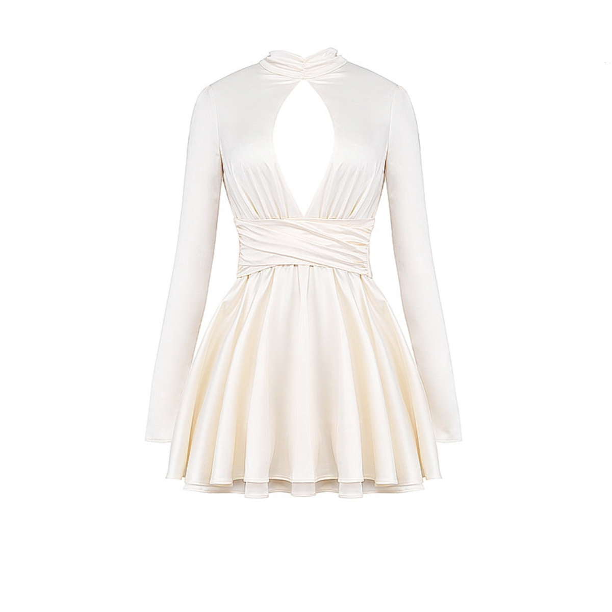 Parisian Encounter Satin Bow Mini Dress - View 11