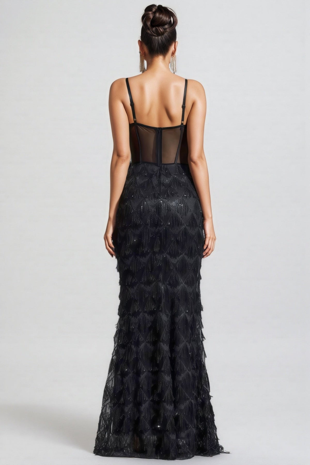 Max Sequin Tassel Neck Maxi Dress - View 6