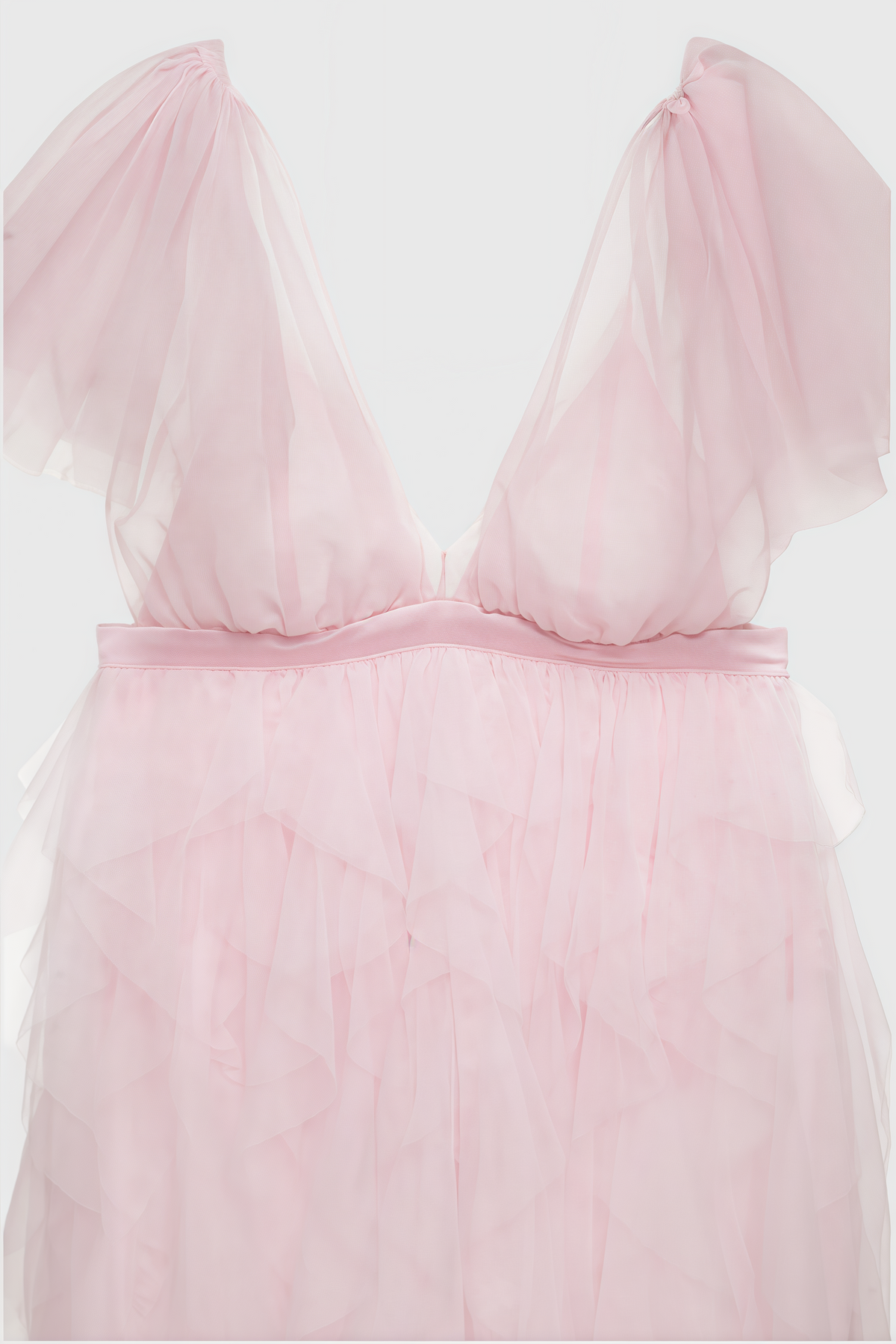 Chlos Pink Lace Mesh Maxi Dress - View 6