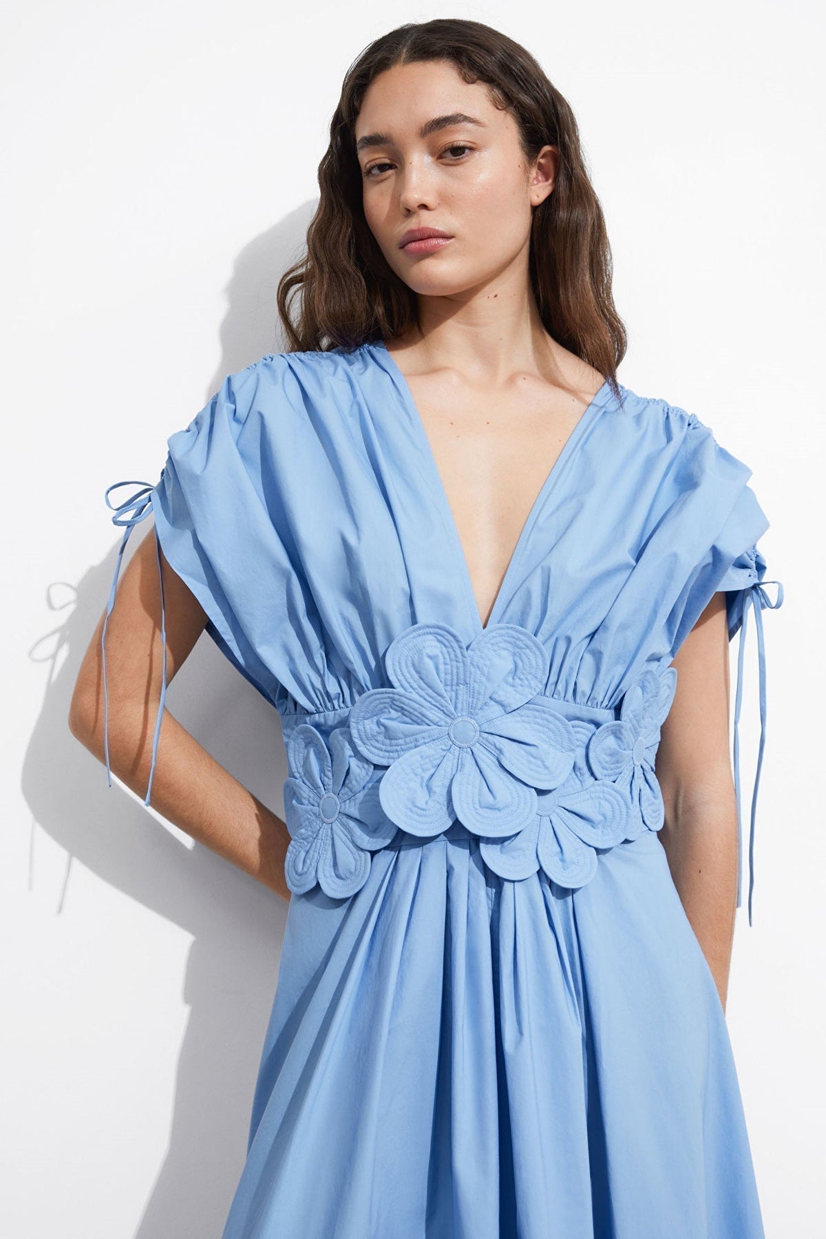 Maggie Floral Applique V neck Maxi Dress - View 2