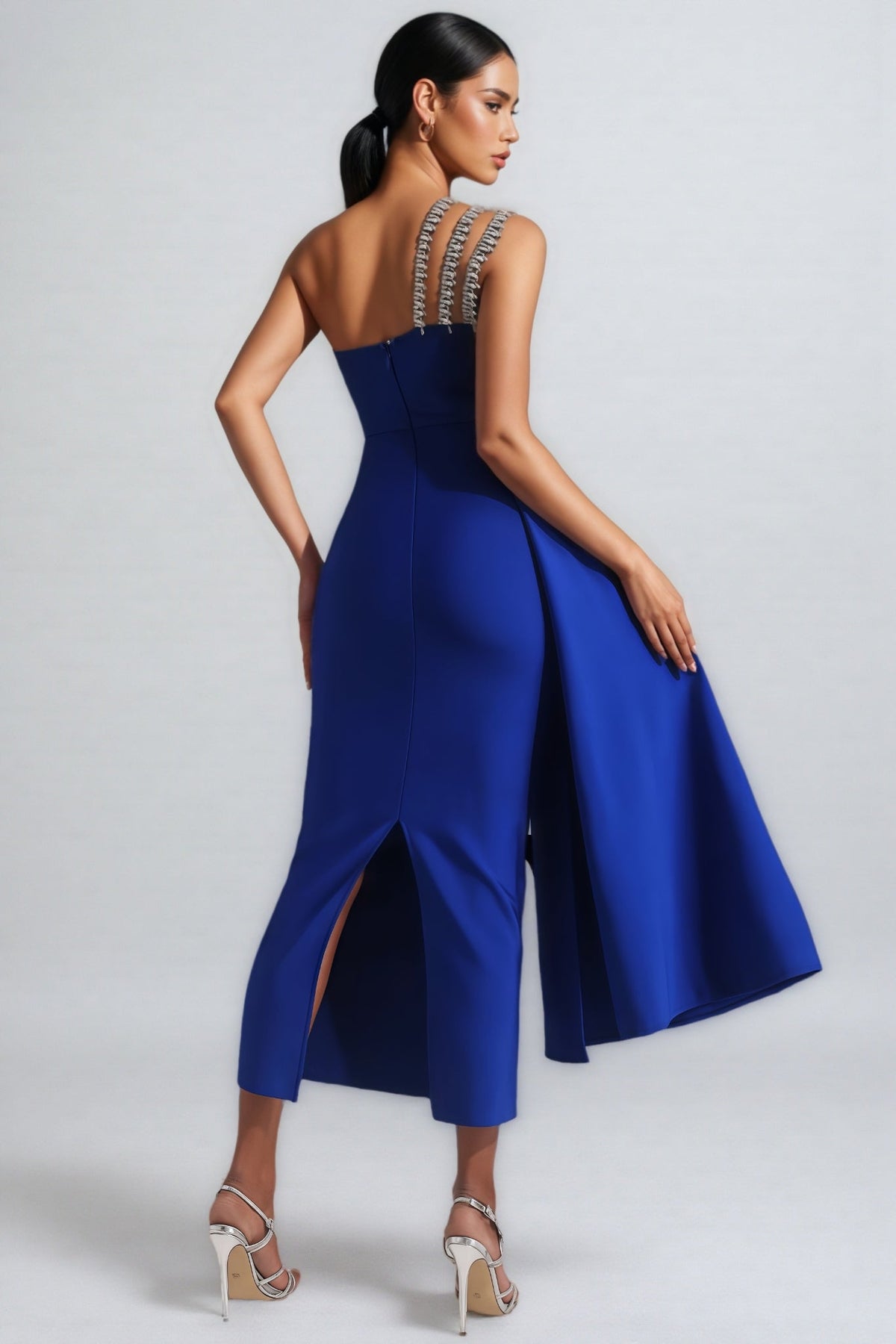 Sorenk One Shoulder Diamond Bandage Maxi Dress - View 5