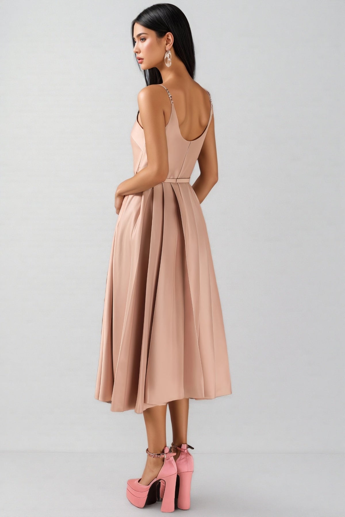 Josia Rhinestone Sleeveless Midi Dress - View 6