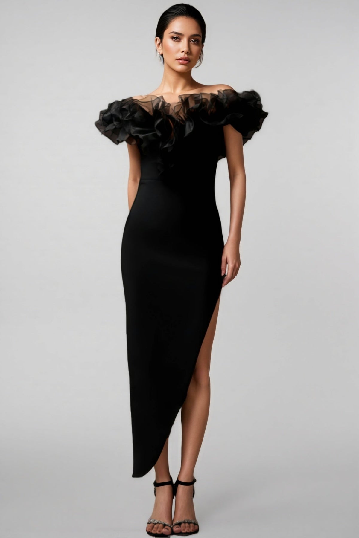 Selahx One shoulder Bandage Midi Dress